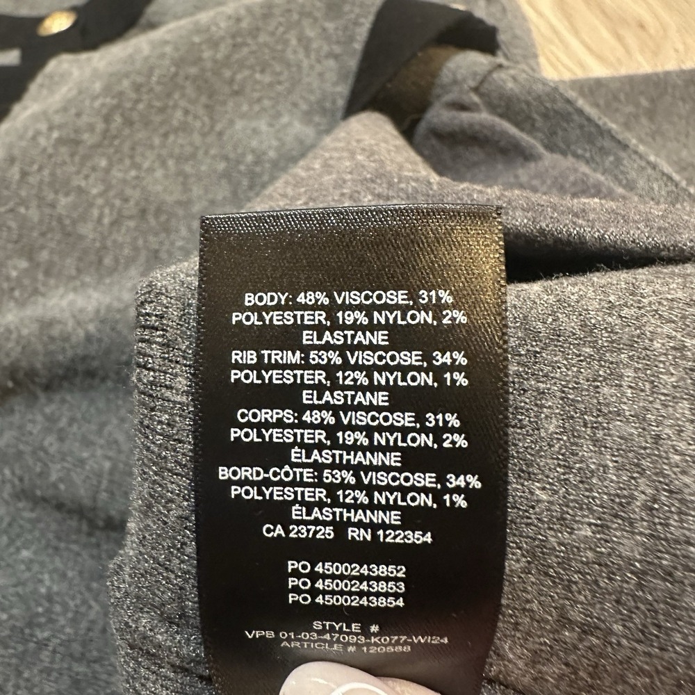 Aritzia Babaton Approach Cardigan Wonder Yarn Lady Sweater. Sz S Black Gray - Picture 9 of 10